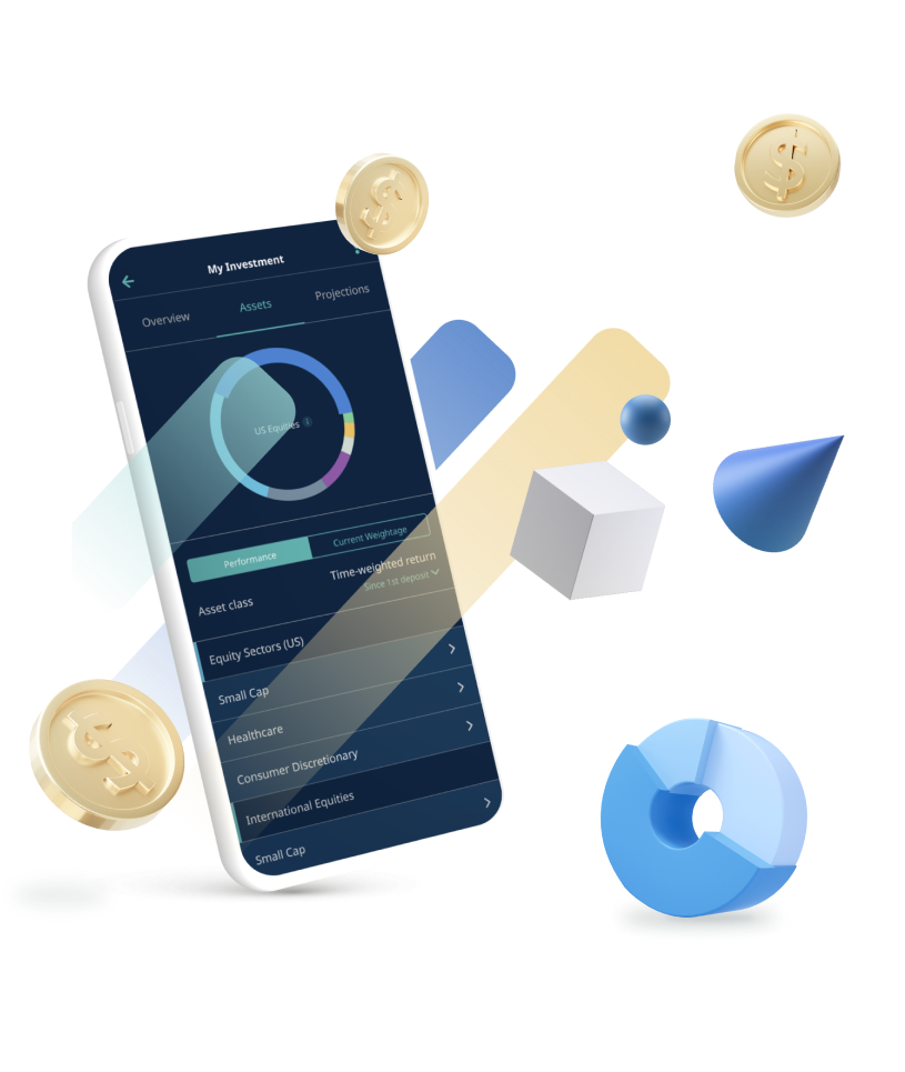 StashAway investment app screen showing asset allocation and portfolio performance